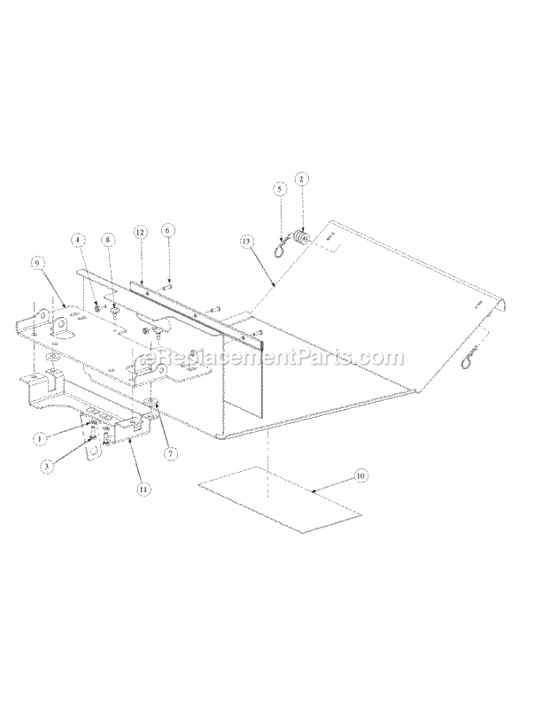Floor Panel Assembly Diagram and Parts List for M60-KW 53BH5D8X750 Cub Cadet Sprayer